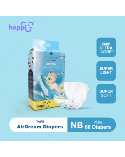 Hoppi Tape Diapers - Newborn 66 Pieces