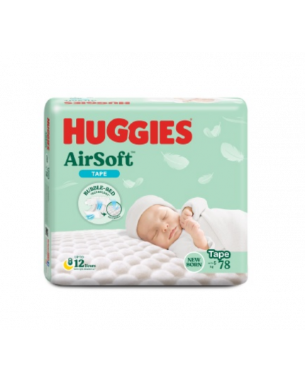 Huggies AirSoft Tape Diapers Super Jumbo Pack NB78