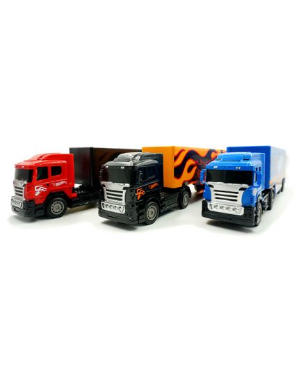 CK-Hot Wheels Remote Control Trailer Truck - Black/Blue/Orange