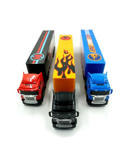 CK-Hot Wheels Remote Control Trailer Truck - Black/Blue/Orange