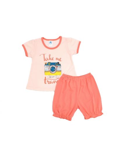 Anakku Girl Suit Set Peach (K3-4222-C)