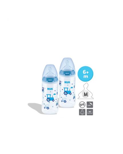 NUK PCH PP Bottle with Temperature Control (300ml x 2) - Assorted Colors