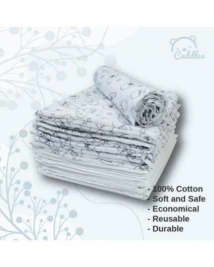 Cuddles Baby Napkin For Newborn 100% Cotton  (10Pcs) - Mixed