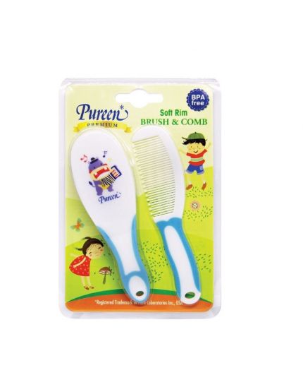 Pureen Soft Rim Brush &amp; Comb (Assorted Colors)