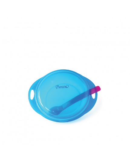 Pureen Feeding Set (Bowl With Cover &amp; Spoon) - Assorted Colors