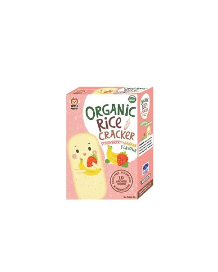Apple Monkey Organic Rice Cracker 30g - Strawberry Banana