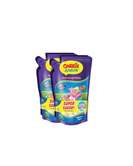 Carrie Junior Baby Hair &amp; Body Wash Refill Twin Packs - Double Milk