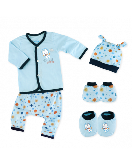 Fiffy Newborn Baby Boy Blue Gift Set (4pcs) - (98-07-001)