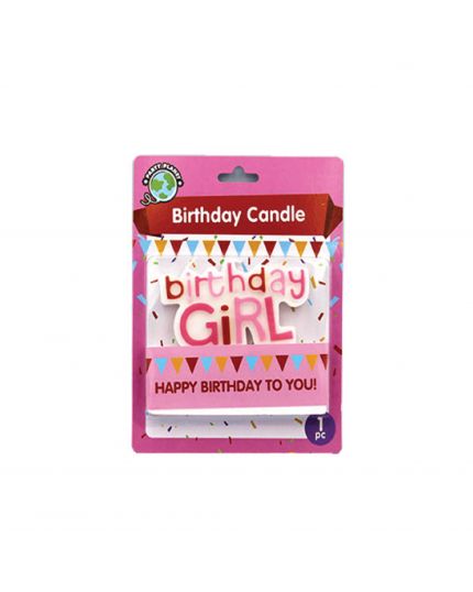 Party Planet Birthday Girl Die Cut Candle (Model No: 11014)