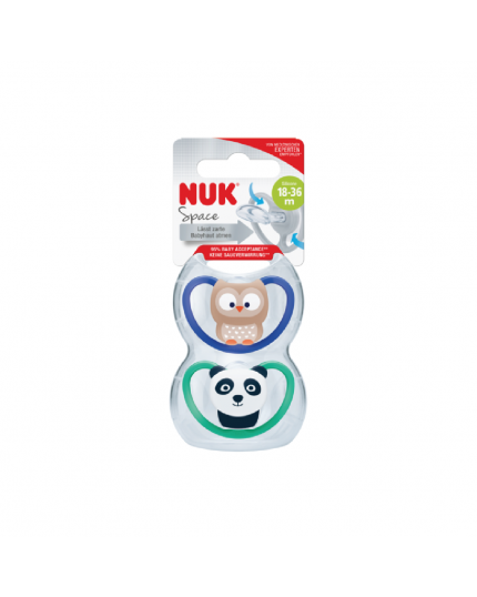 Nuk Silicone Soother S3 Space (18 Months +) - Assorted Design (2 pieces)