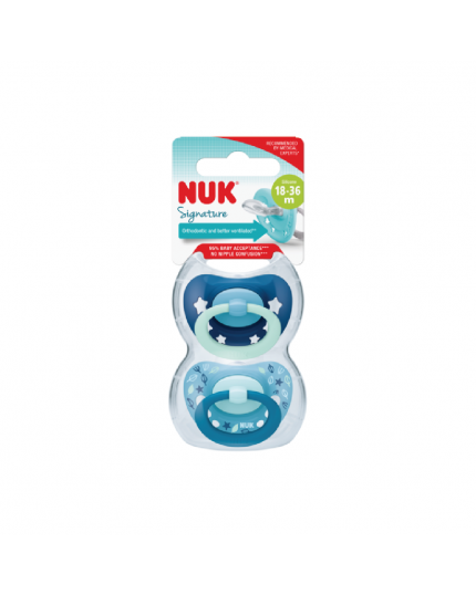 Nuk Silicone Soother S3 Signature Day Pacifier (18 Months +) - Assorted Colors (2 pieces)