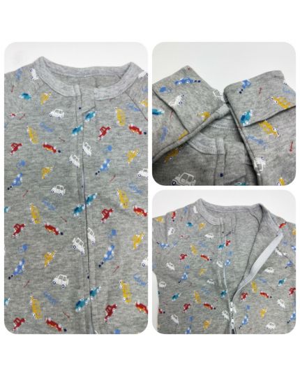 Little Star 2-way Zip Sleeping Suit with Flip Mitten & Booties Cover (LS55301-A)