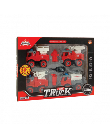 Fairworld 4 In 1 DIY Kids Fire Engine Truck Screw Assembly Toys (H-016-LYA)