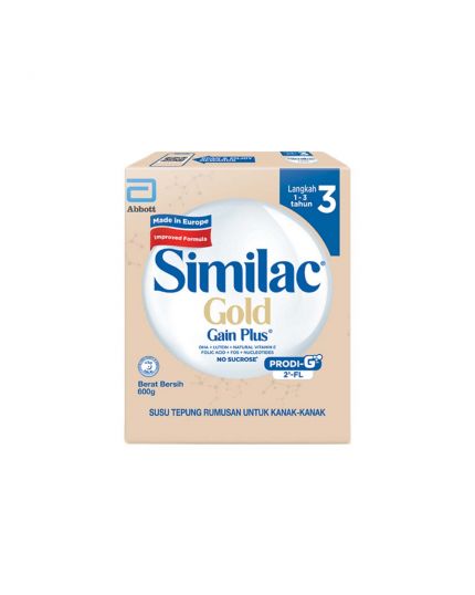 Similac Gain Plus Gold Step 3 Growing Up Milk Formula (600g)