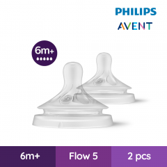 Philips Avent Teat Natural Response 6Months+ (Fast Flow) - 2 Pieces (25096502)