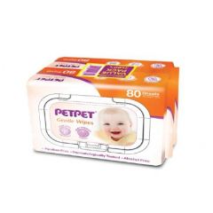 PetPet Baby Wipes 2x80's (Twin Pack)