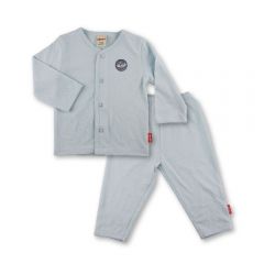 Bebe Front Opening Long Sleeve Tee with Long Pants (CBN23S076 - G) - Blue