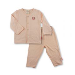 Bebe Front Opening Long Sleeve Tee with Long Pants (CBN23S076 - G) - Pink