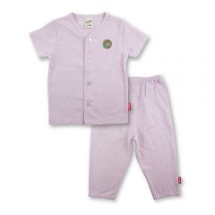 Bebe Front Opening Short Sleeve Tee with Long Pants (CBN23S005 - B) - Pink