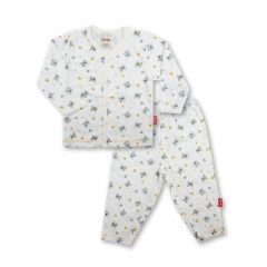 Bebe Front Opening Long Sleeve Tee with Long Pants (CBN2331403) - Off White