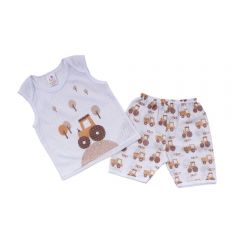 Baby Hippo Infant Eyelet Suitset HBS0224-21026 - Brown
