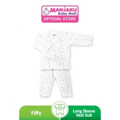 Fiffy Unisex Basic Wear Long Sleeve Vest with Long Pant Suit - Full Print (65087)