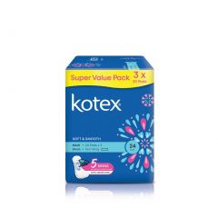 Kotex Soft & Smooth Maxi Non Wing (30's x 2 Packs / 20's x 3 Packs)
