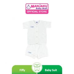 Fiffy Unisex Basic Wear Short Sleeve Vest with Short Pant Suit - White (65072)