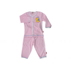 Bebe Front Opening Long Sleeve Tee With Long Pants - Pink (CBN2130203)