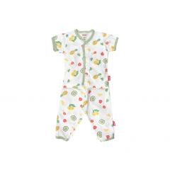Bebe Front Opening Short Sleeve Tee With Long Pants - White (CBN2234002)