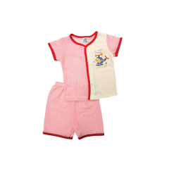 Cuddles Baby Eyelet With Single Jersey Suit Set (BSW988-PNK) - Pink