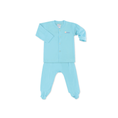 Fiffy Boy Long Sleeve Vest Suit + Leggy (65376-BLU) - Blue
