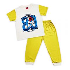 CUDDLES TODDLER BOY FASHION PYJAMAS SUIT SET (BSW1007) - LIGHT YELLOW