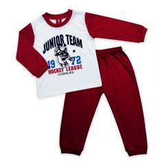 CUDDLES TODDLER BOY FASHION PYJAMAS SUIT SET (BSW1007) - RED