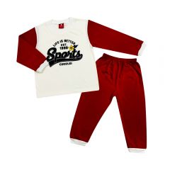 Cuddles Toddler Boy Fashion Pyjamas Suit Set (BSW1007) - Red