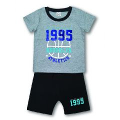 Cuddles Baby Fashion Short Sleeve With Short Pant Suit Set (BSW922) - Melange