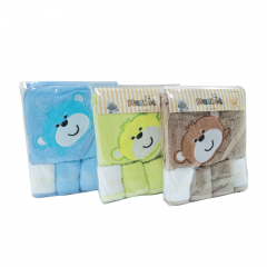 Cuddles Baby Towel Blanket With 4 Pcs Face Towel-Blue