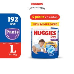 Huggies Dry Tape Diapers L48 (4 packs) - Fastest Absorbing Baby Diaper