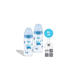 NUK PCH PP Bottle with Temperature Control (300ml x 2) - Assorted Colors