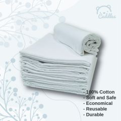 Cuddles Baby Napkin For Newborn 100% Cotton  (10Pcs) - Plain