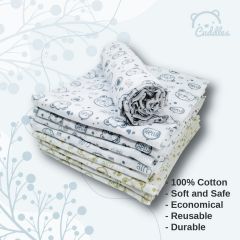 Cuddles Baby Napkin For Newborn 100% Cotton  (10Pcs) - Full Print