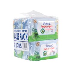 Pureen 8X30s Baby Wipes - Fragrance Free / Blue