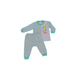 Tenderly Long Sleeve Front Opening & Long Pant With Diaper Cut Suits (91423103562-LGRN) -Light Green