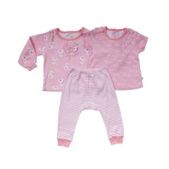 Baby Hippo 3 in 1 Infant Girl Suitset HFI1222-49004 - Pink